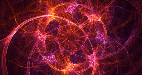 3D manual rendering abstract fractal light background