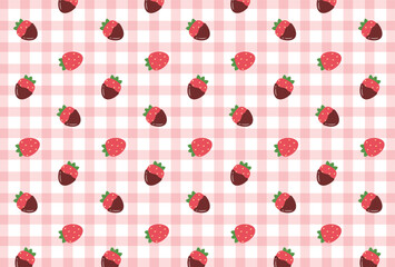 seamless pattern with strawberries and chocolate for banners, cards, flyers, social media wallpapers, etc.