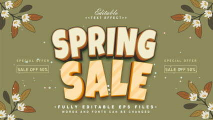edotable spring sale text effect.typhography logo