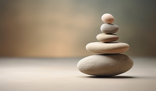 zen stones on the sand