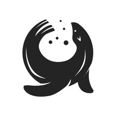 Sea Lion Logo template Isolated. Brand Identity. Icon Abstract Vector graphic