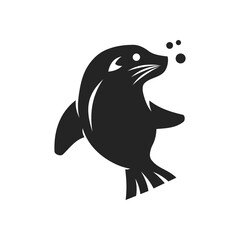 Sea Lion Logo template Isolated. Brand Identity. Icon Abstract Vector graphic