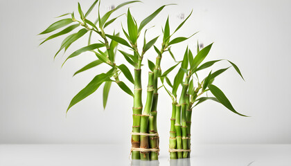 Lucky bamboo in a vase isolated on white