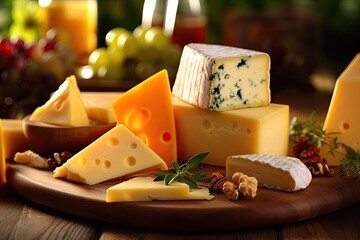 Types of cheese background