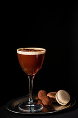 cocktail with coffee on the dark background