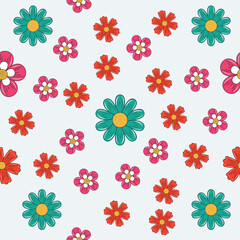 Modern seamless cute flower pattern for social media posts, banners, wrapping paper and textile print. seamless pattern with cute flowers
