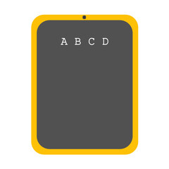 School slate isolated white abcd