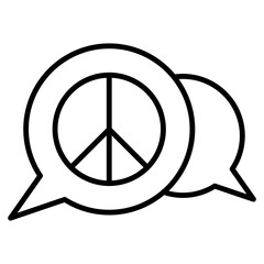 Discussion about world peace. World peace icon in line style
