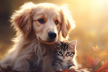 Cute dog and cat.