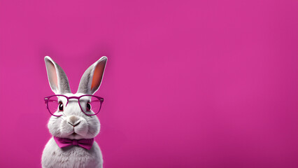 Rabbit isolated in pink background