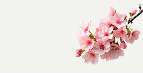 Banner, Background for design, Spring, Summer, Congratulations, pink blossom  with space for copying text  - Powered by Adobe