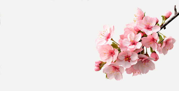 Banner, Background for design, Spring, Summer, Congratulations, pink blossom  with space for copying text 