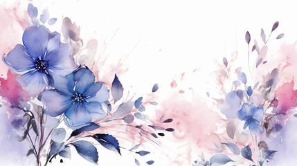 Luxurious golden wallpaper. Banner with flowers watercolor 