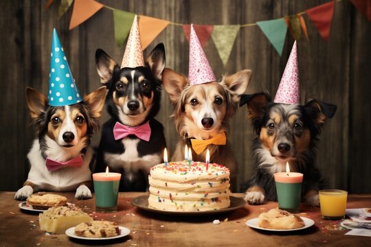 Dog birthday concept background