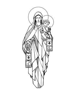 recommend clip art: Virgin of El Carmen illustration