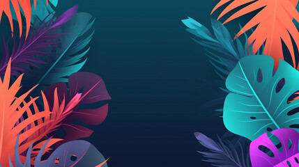 Trendy abstract frame with golden chestnut leaves. 