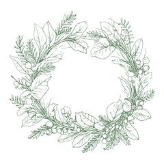 Thanksgiving wreath outline
