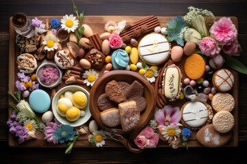 Obraz na płótnie Canvas Easter holiday food background