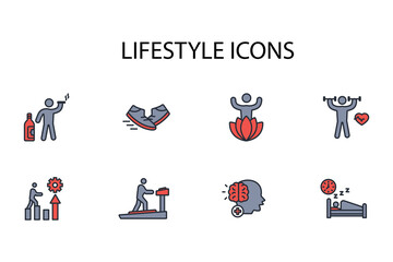 Lifestyle icon set.vector.Editable stroke.linear style sign for use web design,logo.Symbol illustration.