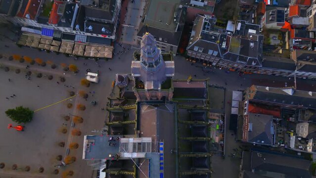 Top down view on Saint John church spire in the heart of Den Bosch Holland