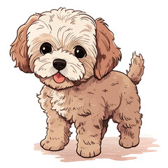 Cute little dog. Hand drawn vector illustration for your design.