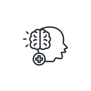 brain health icon. vector.Editable stroke.linear style sign for use web design,logo.Symbol illustration.