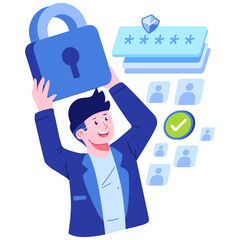 Cyber Security Character Illustration