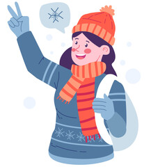 Winter Vector Character Illustration