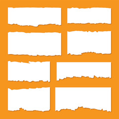 Set of white torn paper vector
