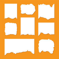 Fototapeta premium Set of white torn paper vector