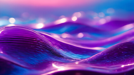 Abstract background of blue and purple liquid with waves.