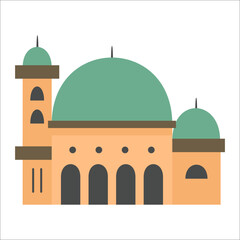 Great modern colorful arabic mosque. cartoon vector illustration of a mosque. Flat mosque vector set. Muslim building for islamic, ramadan, eid design.