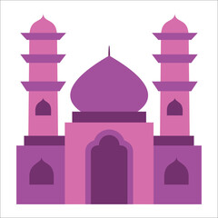 Great modern colorful arabic mosque. cartoon vector illustration of a mosque. Flat mosque vector set. Muslim building for islamic, ramadan, eid design.