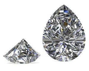 diamond jewel on white background  (high resolution 3D image)