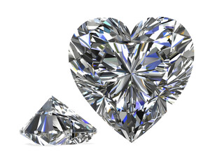 diamond jewel on white background  (high resolution 3D image)