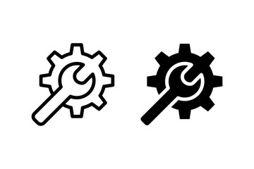 Gear icon vector set. Update, upgrade, and install symbol