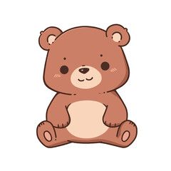 Obraz na płótnie Canvas Cute teddy bear. Vector illustration on a white background.