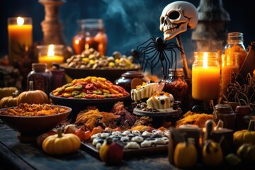 Obraz na płótnie Canvas Halloween food background