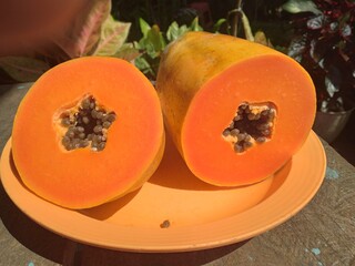 papaya is fruit with sweet tasty and good for healthy