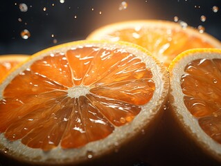 Fresh Tangerine with Water Drops