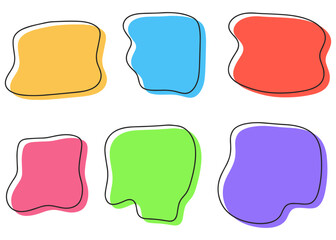 手書きのフレーム素材セット、自由なフォルム、ワンポイント素材