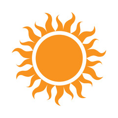 Illustration of warm sun, icon representing sunlight