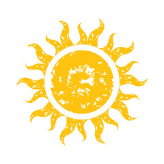 Illustration of warm sun, icon representing sunlight