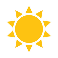 Illustration of warm sun, icon representing sunlight