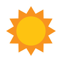 Illustration of warm sun, icon representing sunlight