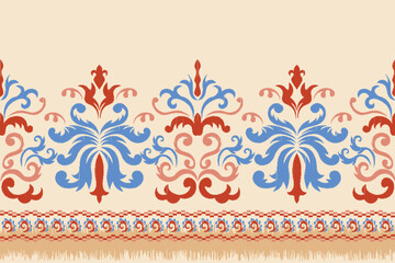 Floral paisley embroidery motif in vector for fabric, background, print, design, textile, clothing, carpet, tapestry, etc.