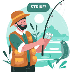 Fishing Character Illustration