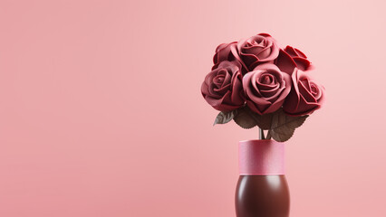 chocolate colored vase with copy space