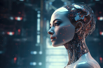 Conceptual image of artificial intelligence, showcasing cutting-edge technology and innovation. Perfect for conveying the a futuristic and tech-savvy world.