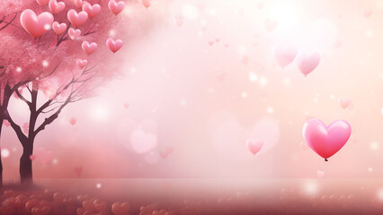 The trees are colored pink for Valentine's Day